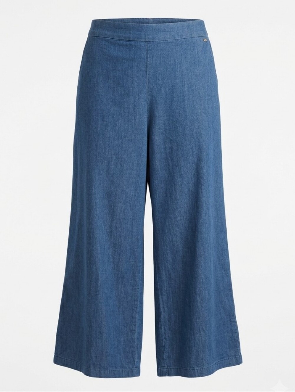 Anne Klein Lightweight Denim Wide Leg Trouser Pants Mid Wash XL